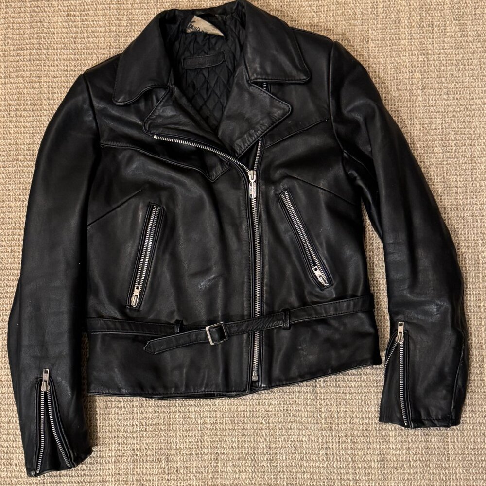 Harley Davidson Vintage Ladies Black Leather Jacket